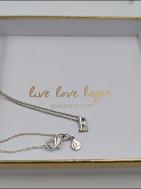 Gorjana Silver Initial E Layered Charm Necklace